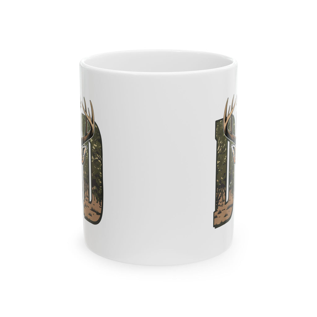 Deer Antler Camouflage Ceramic Mug — Hunting Lodge Coffee Cup (11oz, 15oz)