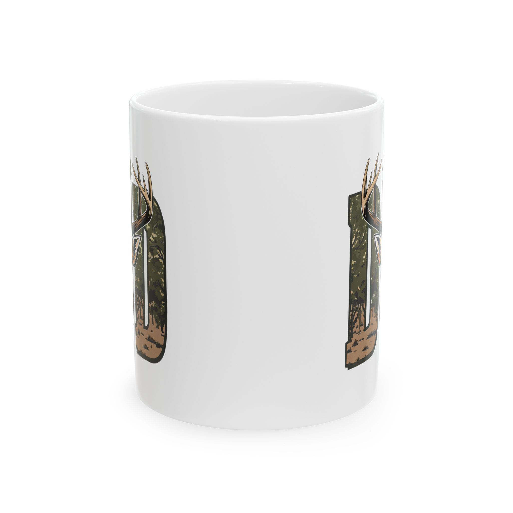 Deer Antler Camouflage Ceramic Mug — Hunting Lodge Coffee Cup (11oz, 15oz)