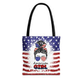 American Girl Tote Bag - Patriotic USA Flag Sunglasses & Hair Bow Beach Shopper (4th of July)
