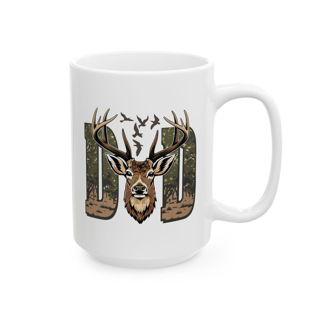 Deer Antler Camouflage Ceramic Mug — Hunting Lodge Coffee Cup (11oz, 15oz)