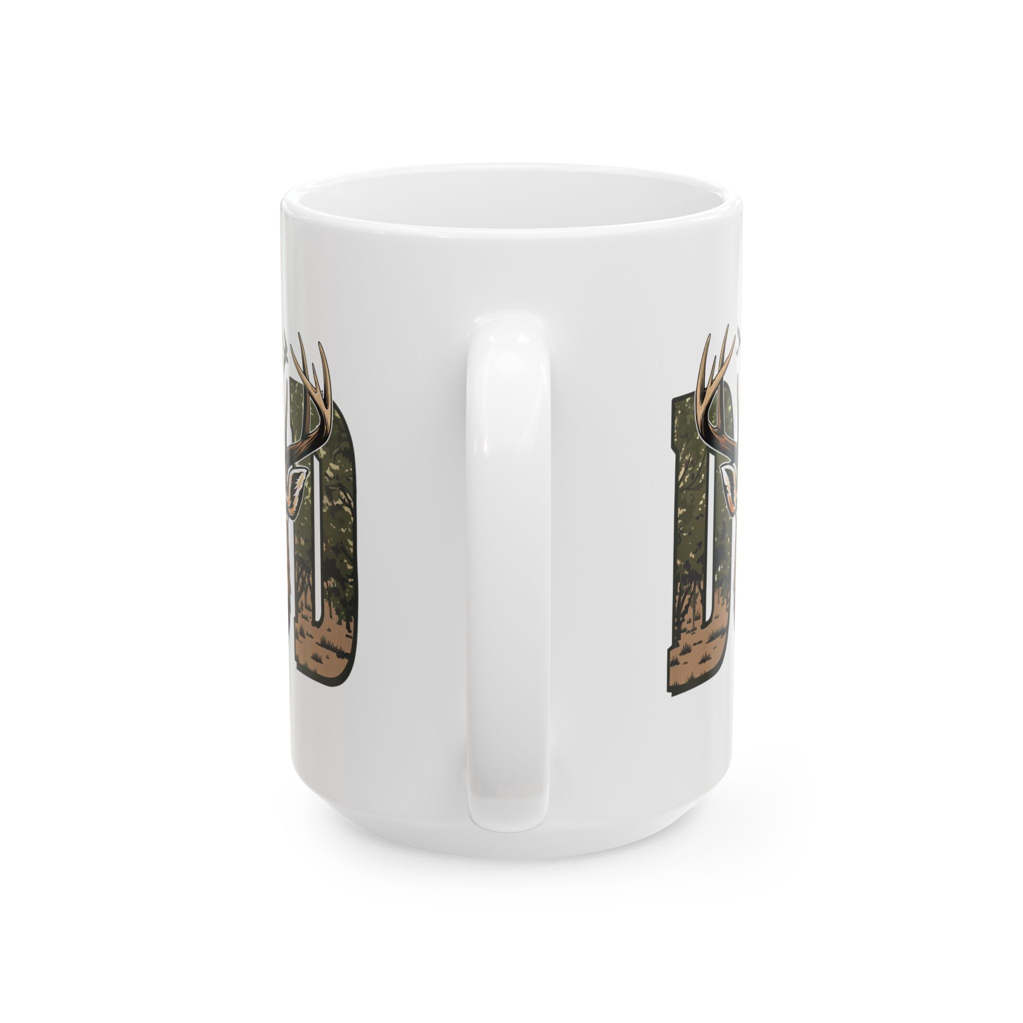 Deer Antler Camouflage Ceramic Mug — Hunting Lodge Coffee Cup (11oz, 15oz)