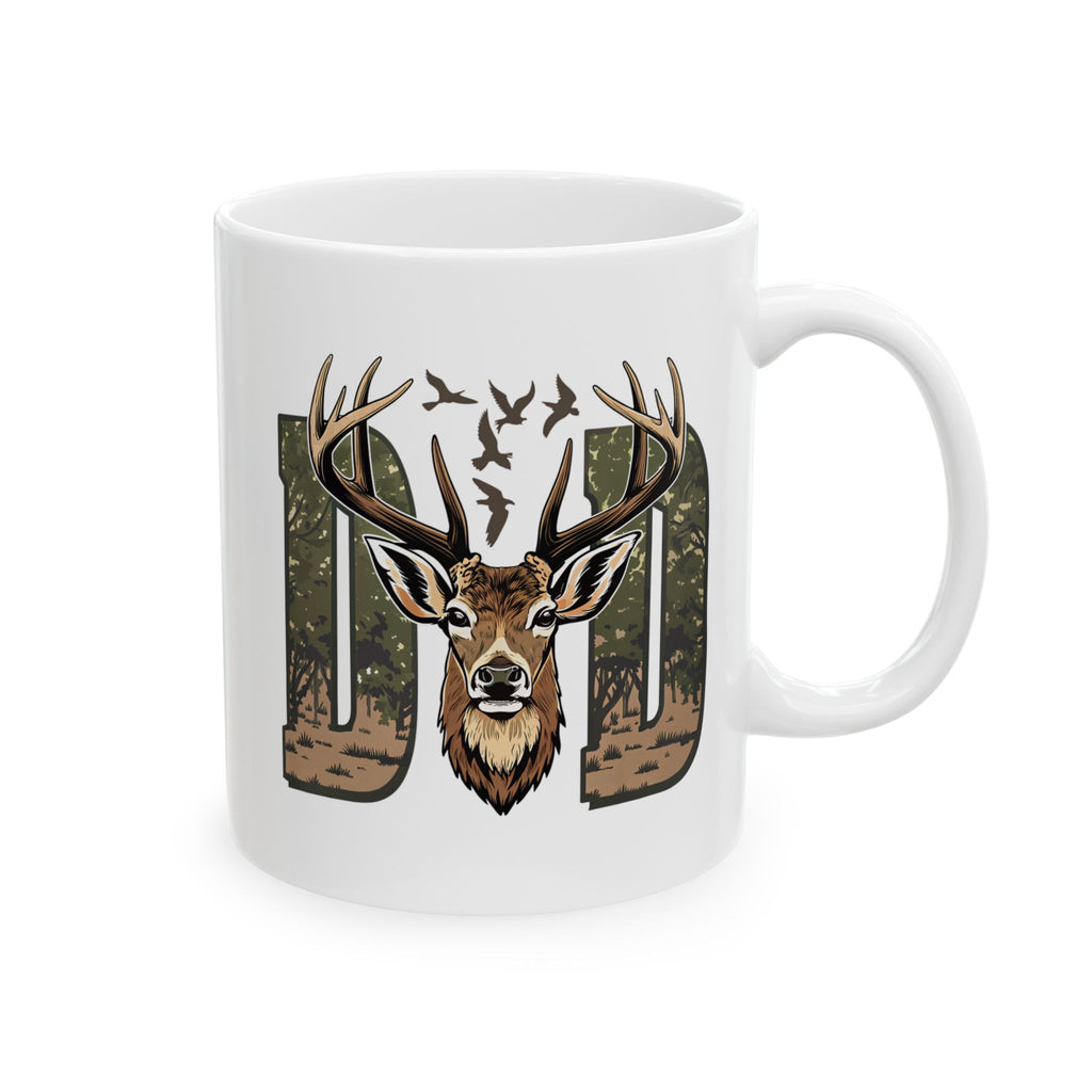 Deer Antler Camouflage Ceramic Mug — Hunting Lodge Coffee Cup (11oz, 15oz)