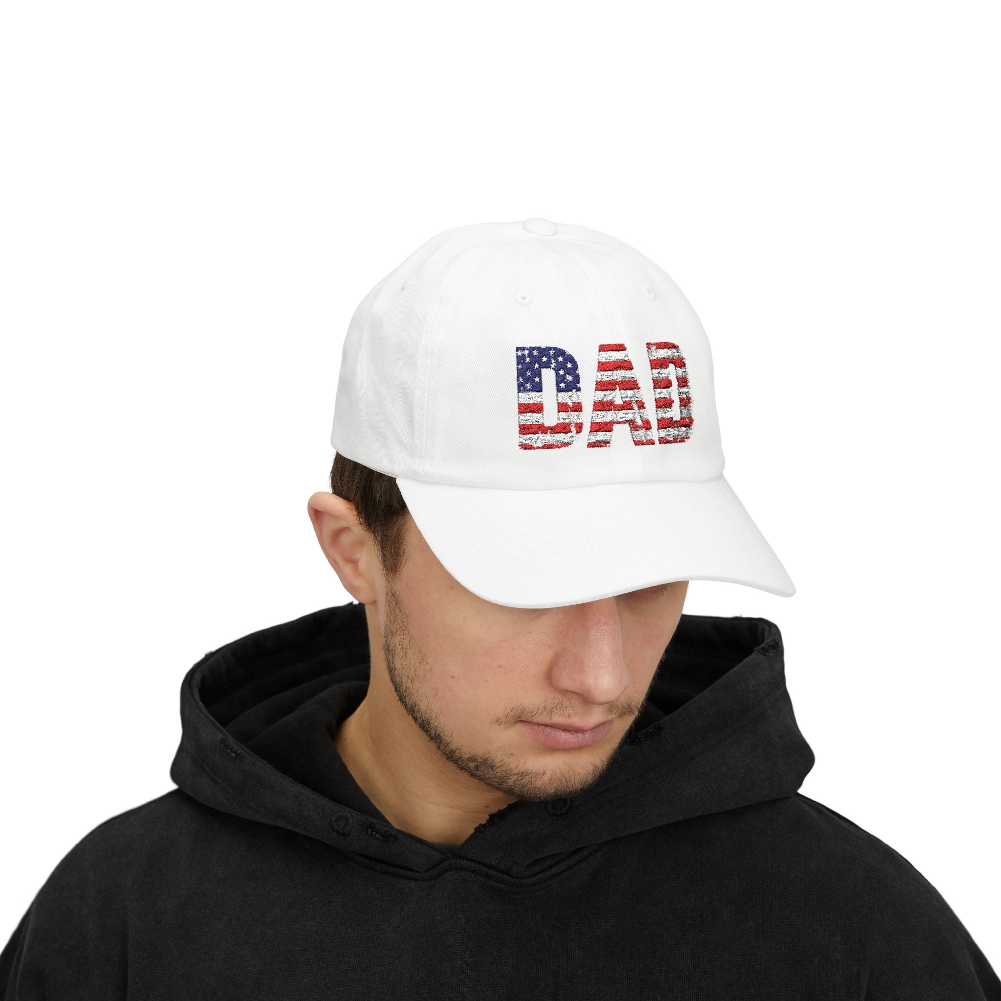 Dad Cap - American Flag 'DAD' Vintage Distressed Baseball Hat for Father's Day