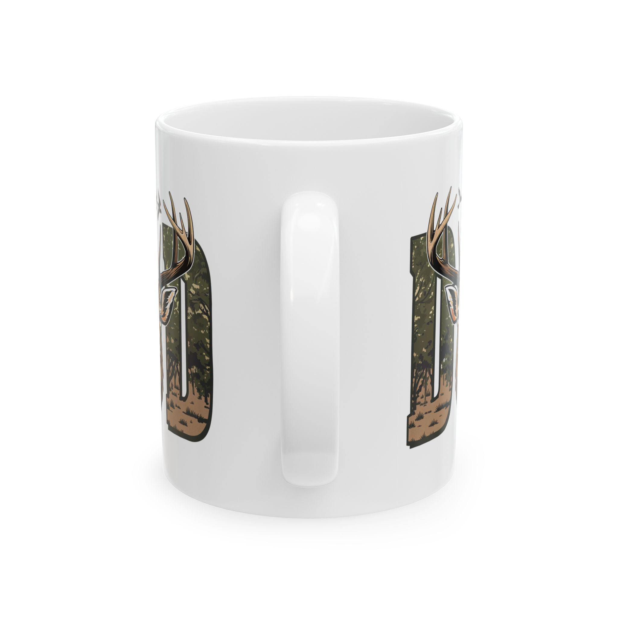 Deer Antler Camouflage Ceramic Mug — Hunting Lodge Coffee Cup (11oz, 15oz)